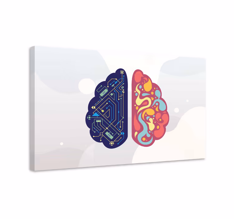 Fruit canvas wall art inspired by dual brain design - TenStickers