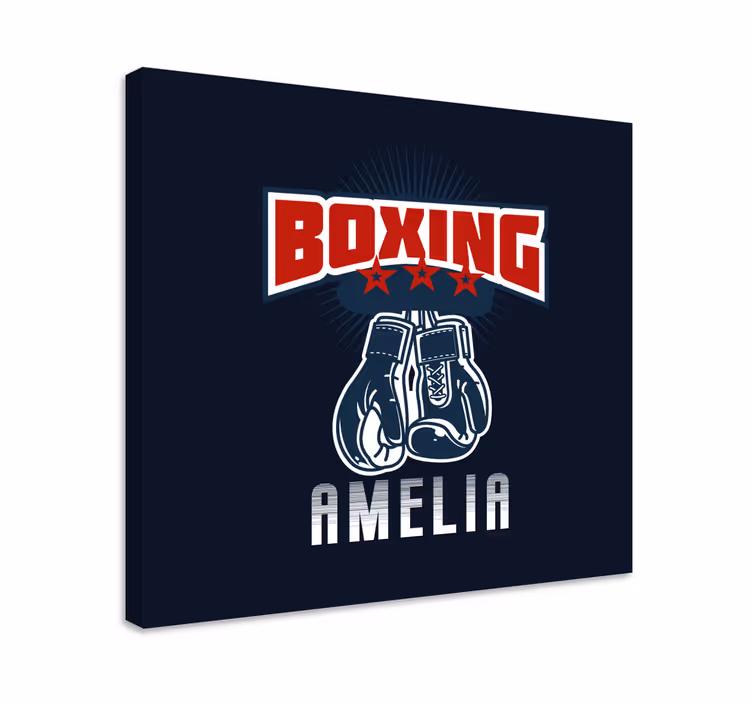 Sports canvas art boxing gloves emblem - TenStickers
