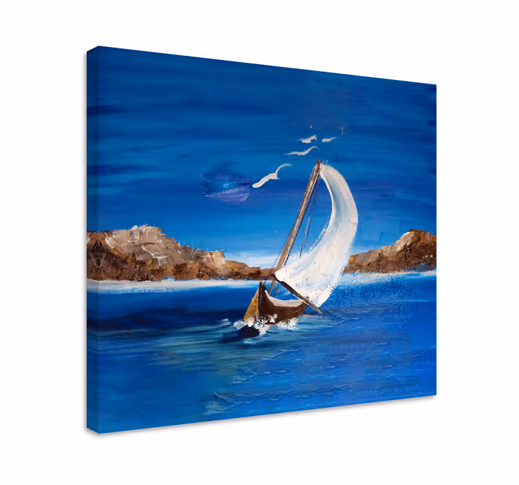 Nautical canvas art sailing boat journey - TenStickers