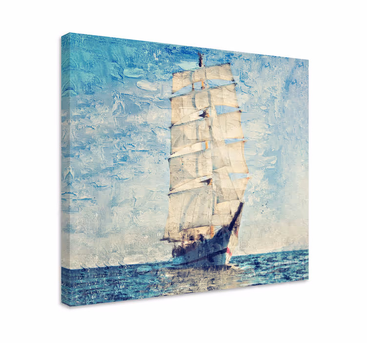 Original painting boat Nautical canvas print - TenStickers