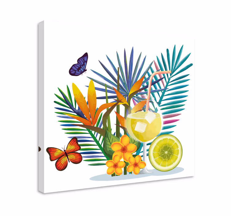 Flowers canvas tropical drink display - TenStickers