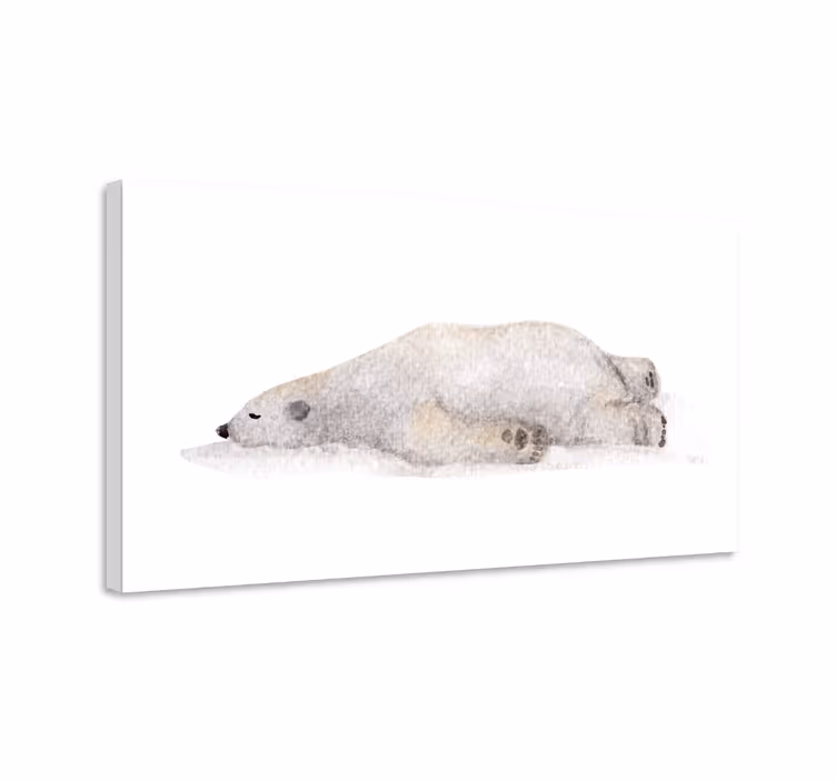 Animal canvas wall art lazy polar bear - TenStickers