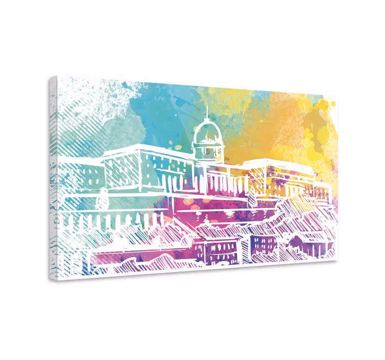 Cityscape wall art historic architecture landscape - TenStickers