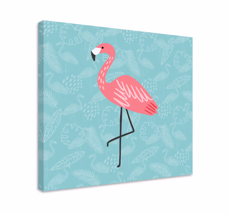 Animal canvas wall art flamingo standing gracefully - TenStickers
