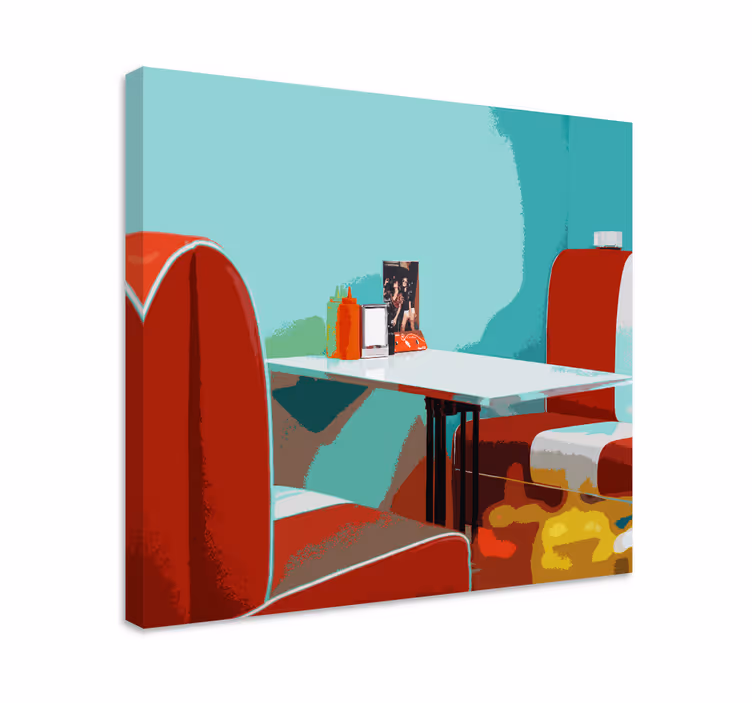 Retro restaurant canvas pictures living room - TenStickers