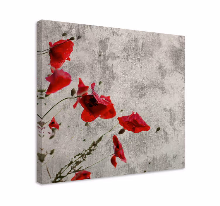 Flowers canvas red poppy blooms - TenStickers