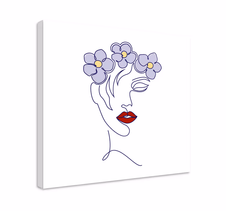 Canvas art elegant woman floral design - TenStickers