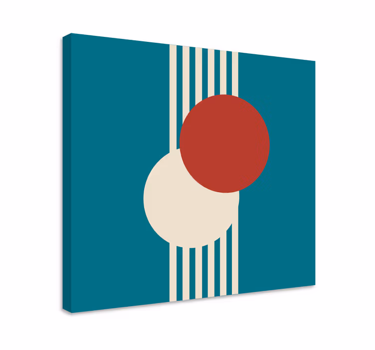 Two circles abstract art geometric canvas - TenStickers