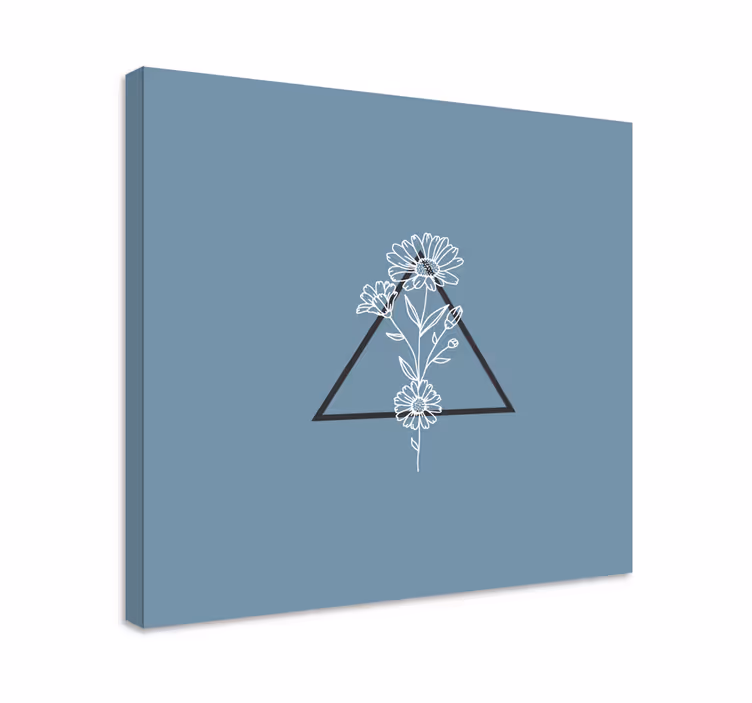 Flowers canvas floral triangle art print - TenStickers