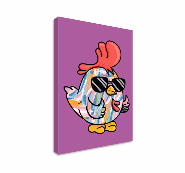 Animal canvas wall art cool chicken design - TenStickers
