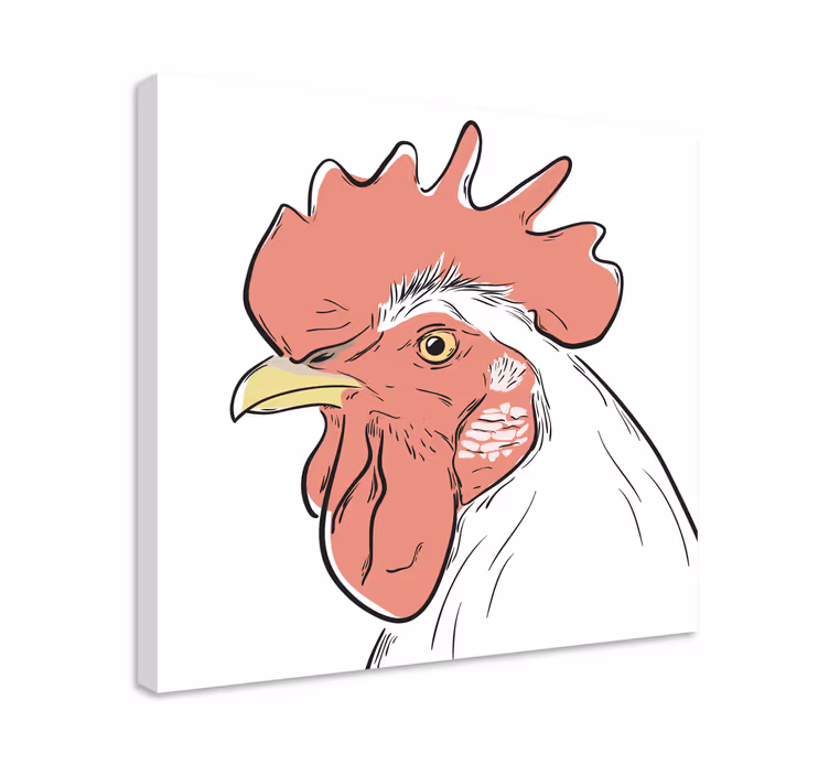 Bird canvas wall art detailed rooster portrait - TenStickers