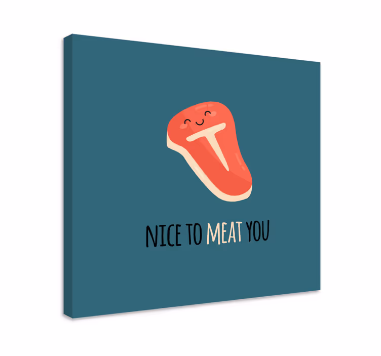 Fruit canvas wall art joyful meat grin - TenStickers