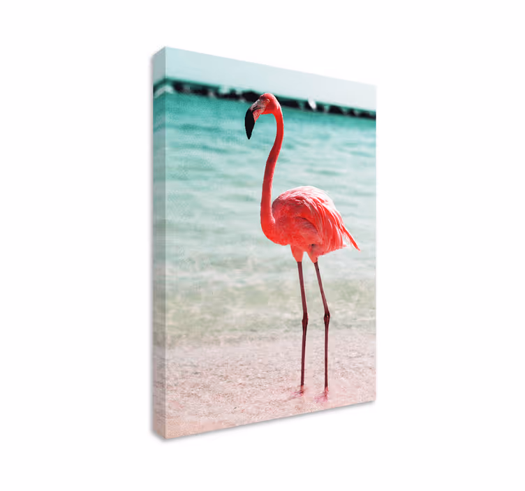 Bird canvas wall art elegant flamingo pose - TenStickers
