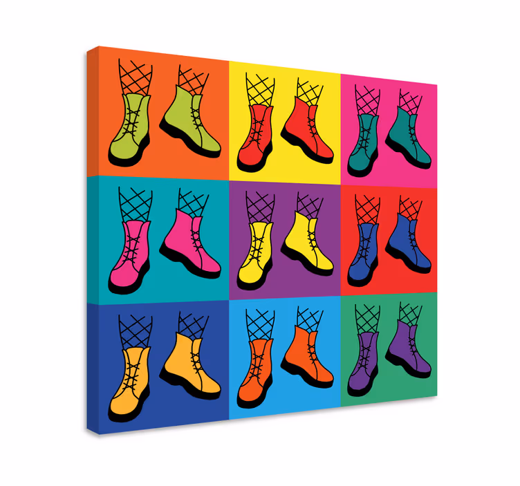 Quote canvas colorful lace-up boots - TenStickers