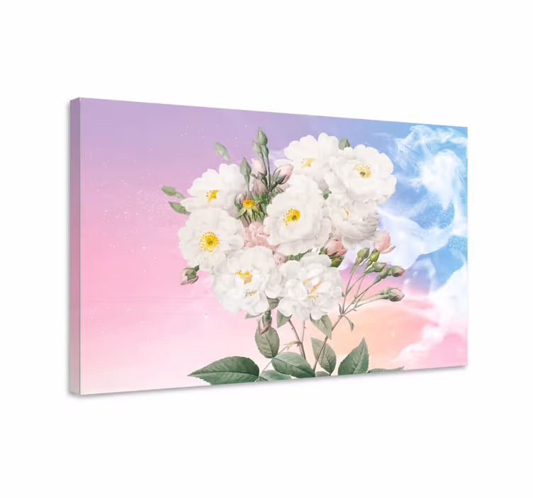 Flowers canvas white floral arrangement - TenStickers