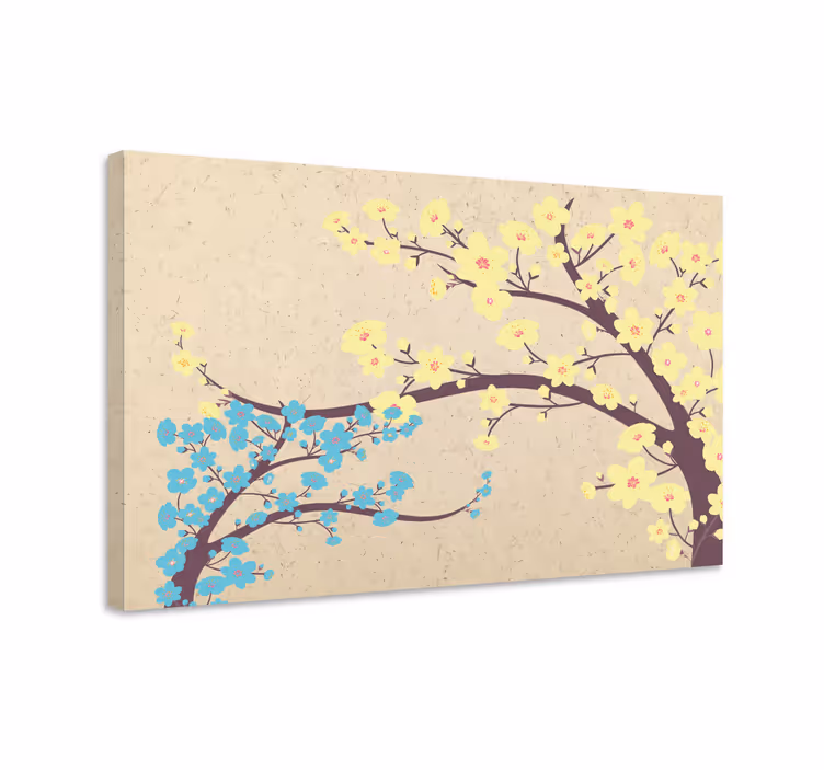 Flowers canvas blossom branches art - TenStickers