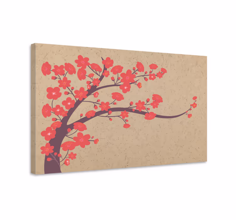 Flowers canvas sakura branch - TenStickers