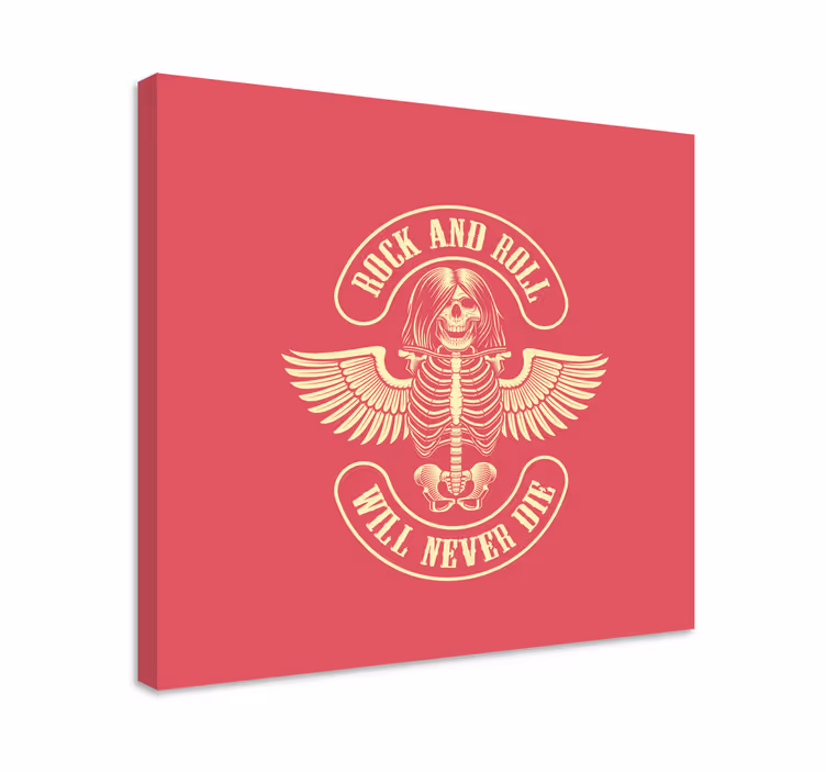 Retro canvas skeleton rock legend - TenStickers