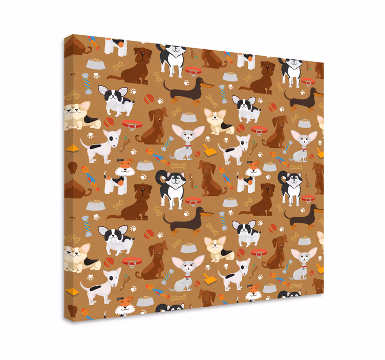 Brown puppies dog wall art - TenStickers