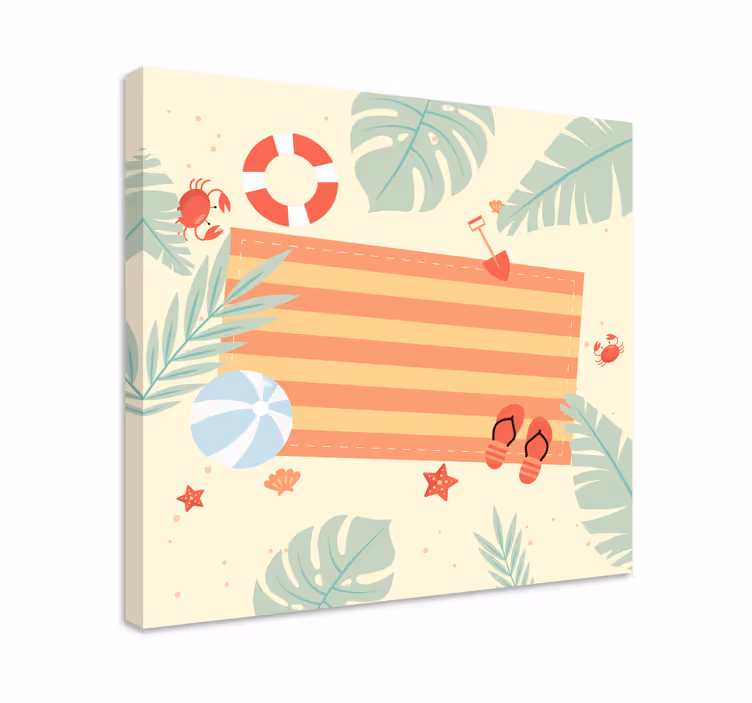 Flowers canvas coastal view decor - TenStickers