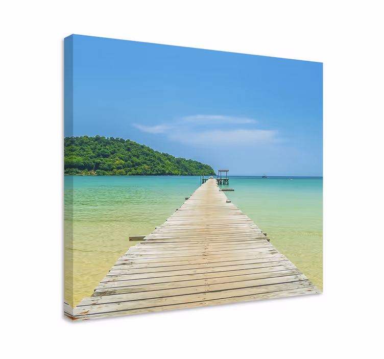 Tropical wooden bridge 3D canvas prints - TenStickers