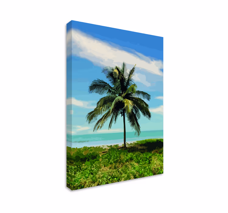 Landscape canvas of tranquil palm oasis - TenStickers