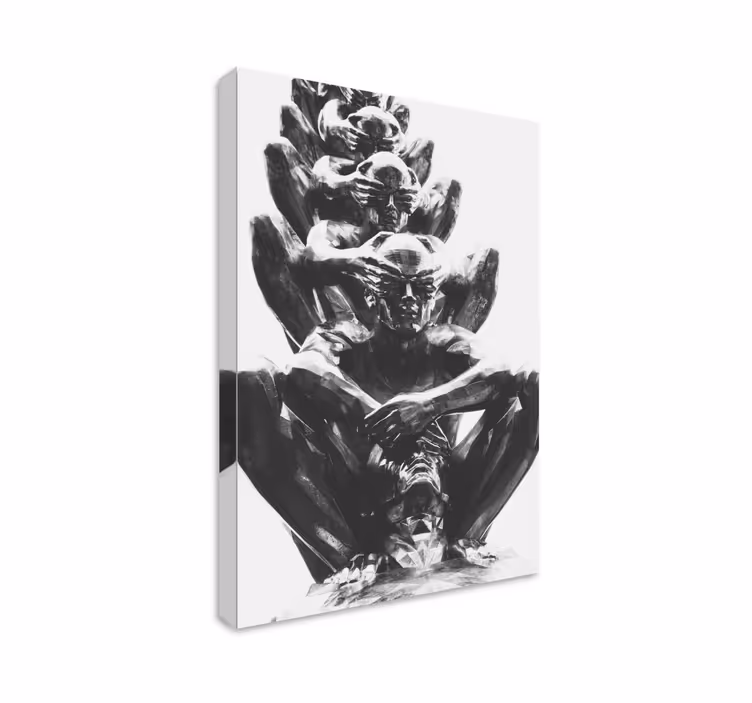 People canvas with layered human shapes - TenStickers