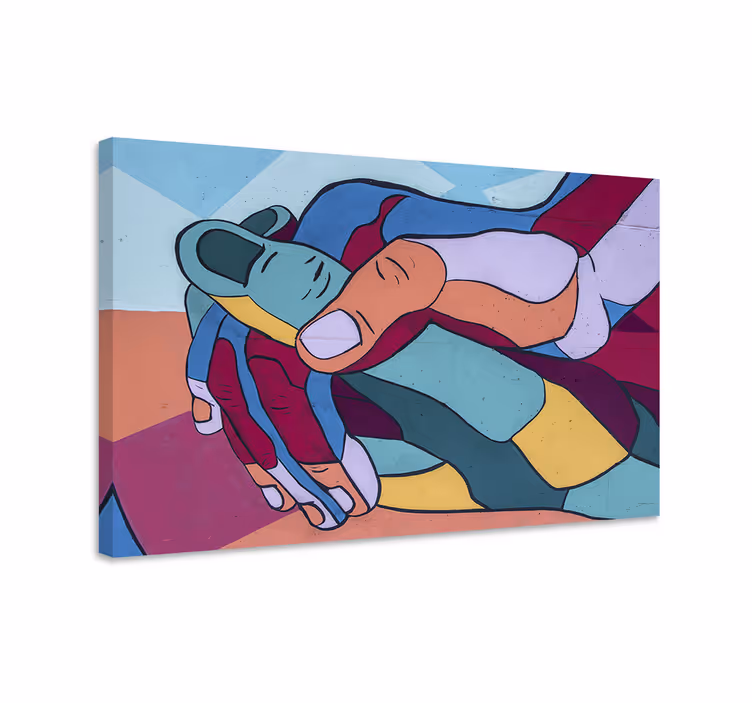 People canvas interlocking hands - TenStickers