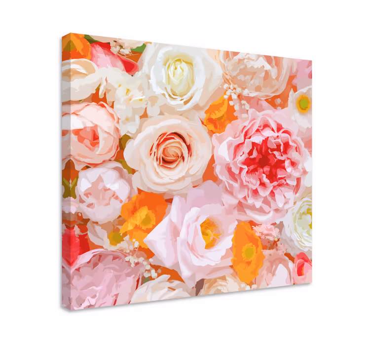 Flowers canvas blooming floral design - TenStickers