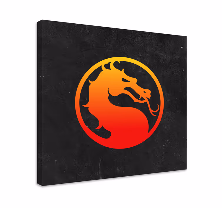 Framed gaming wall art mortal kombat dragon art - TenStickers