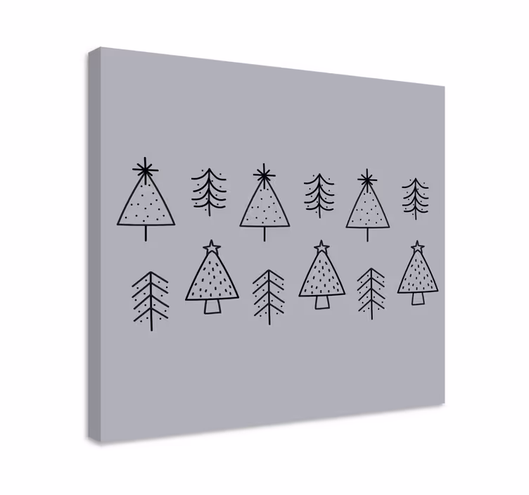 Tree canvas wall art stylized christmas trees - TenStickers