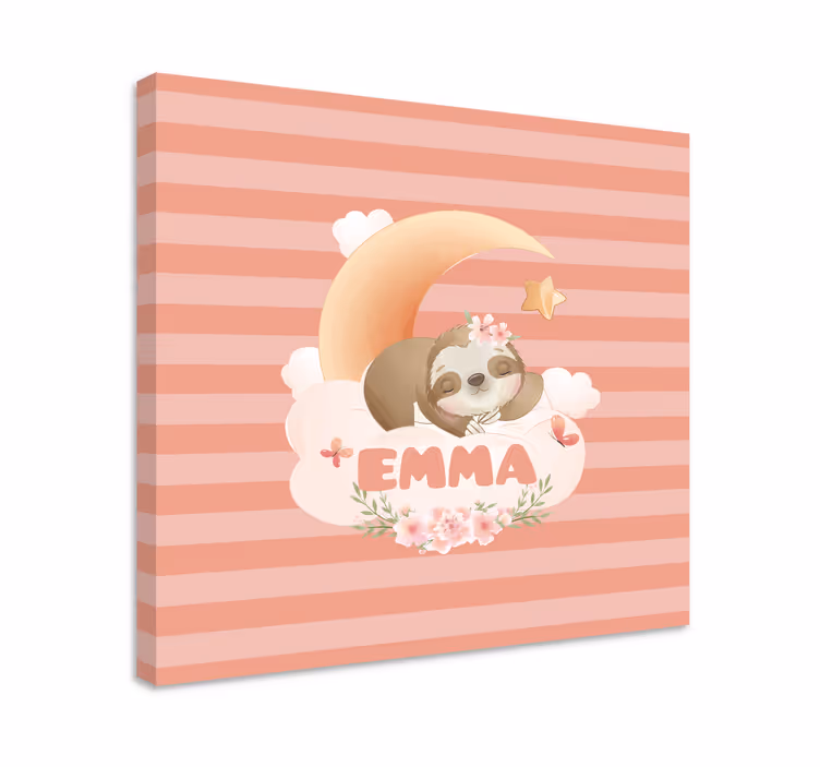 3d pictures wall art sloth and moon - TenStickers