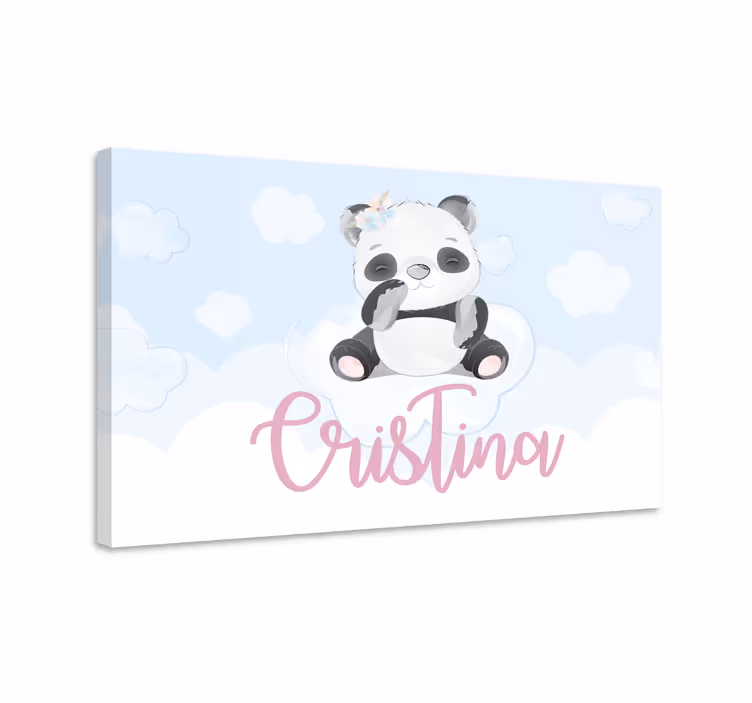 Animal canvas wall art cute panda character - TenStickers