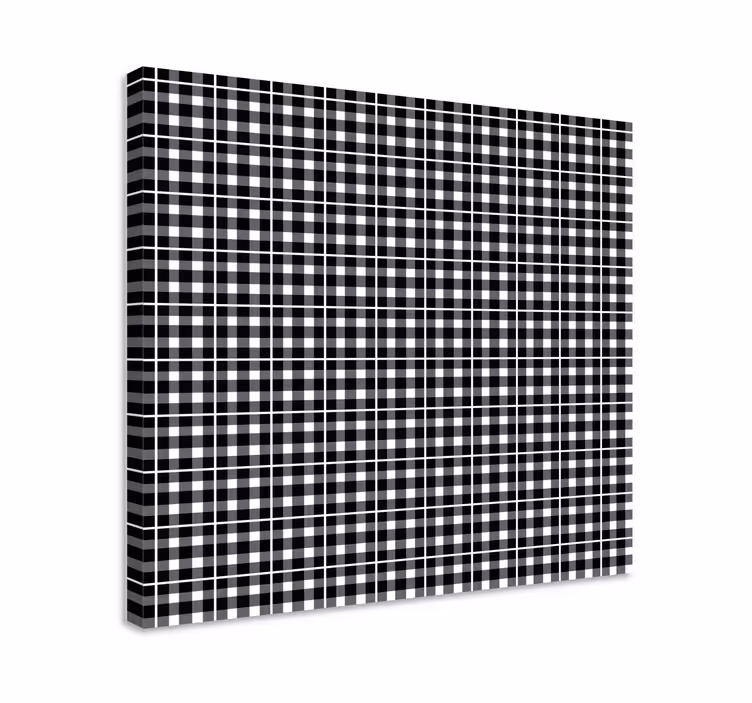 Geometric canvas black and white grid art - TenStickers