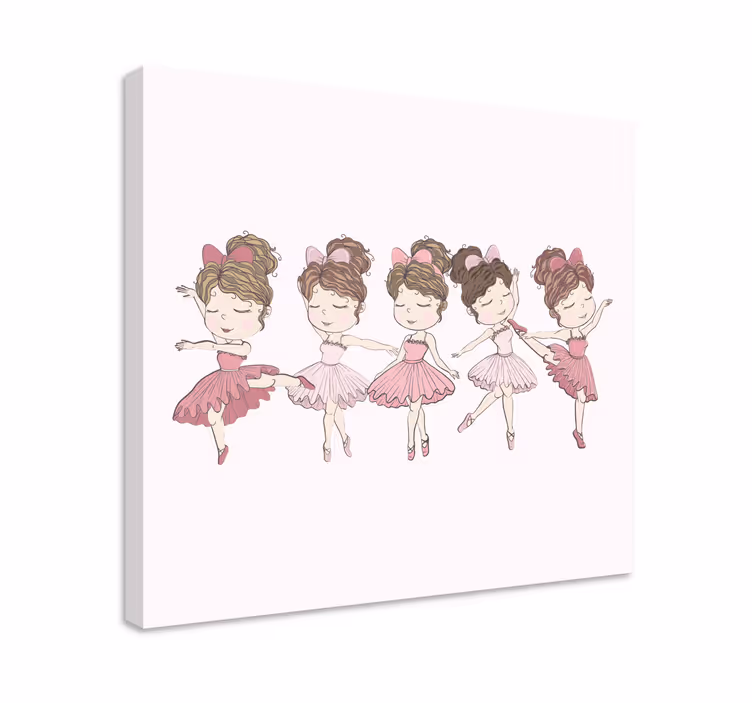 Set of pink ballerinas nursery canvas - TenStickers