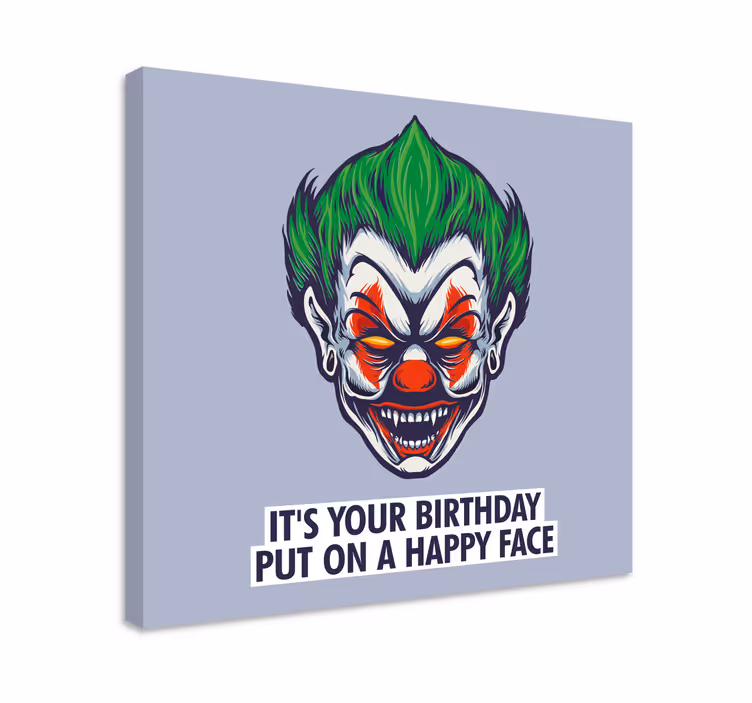 People canvas birthday clown face - TenStickers