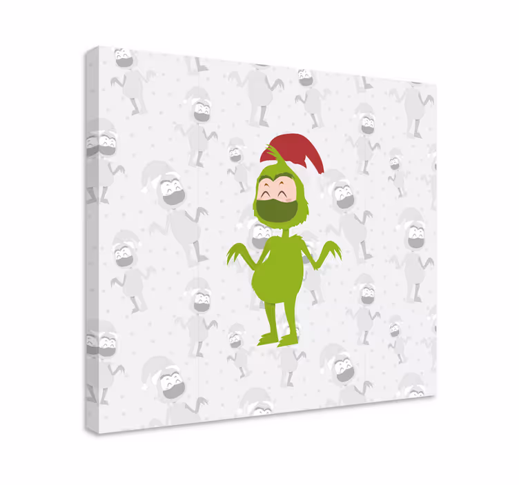 People canvas joyful green character - TenStickers