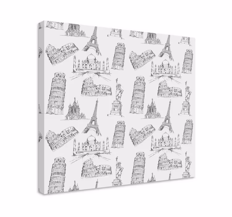 Cityscape wall art famous landmarks drawings - TenStickers