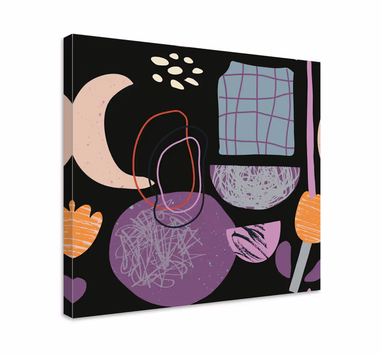 Ornamental canvas print abstract botanical elements - TenStickers