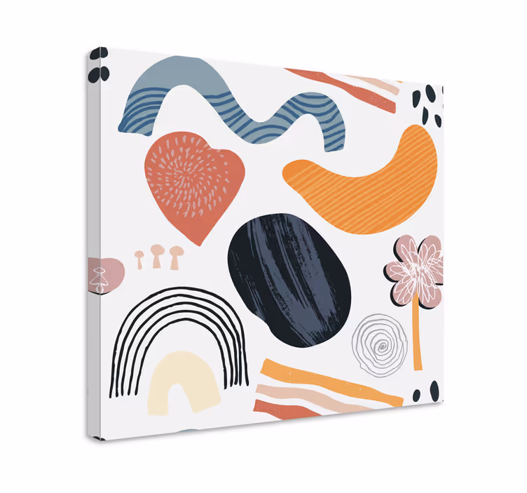Abstract wall art 1 colorful organic shapes - TenStickers