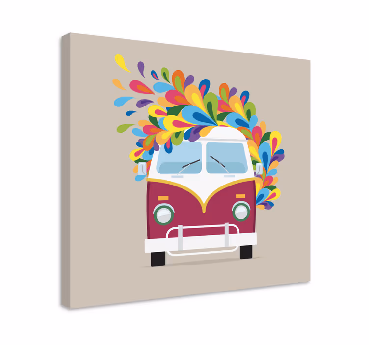 Framed gaming wall art retro vehicle splash - TenStickers
