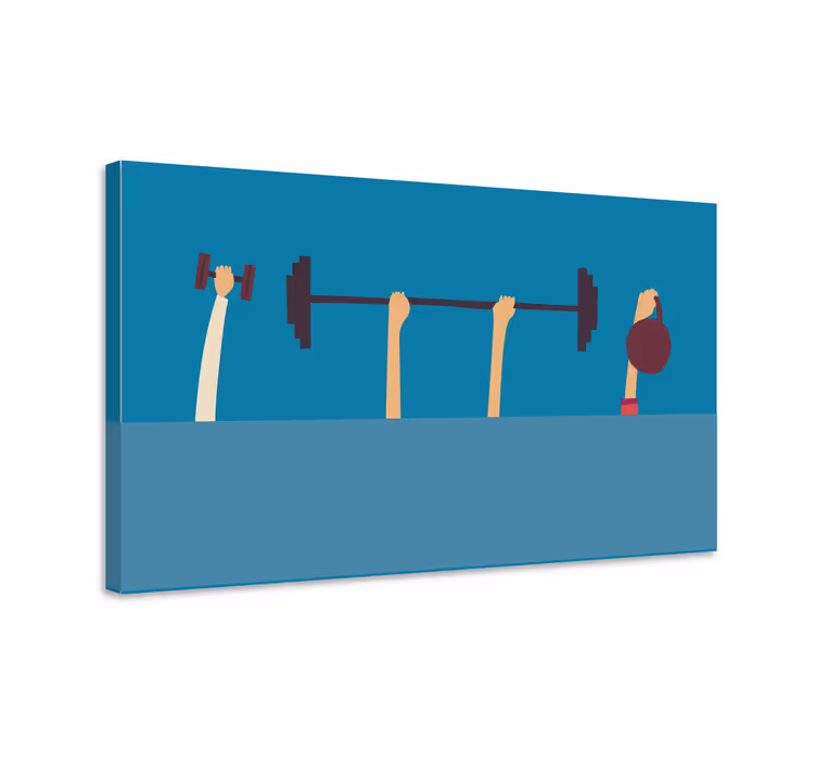 Sports canvas art fitness gear hands - TenStickers