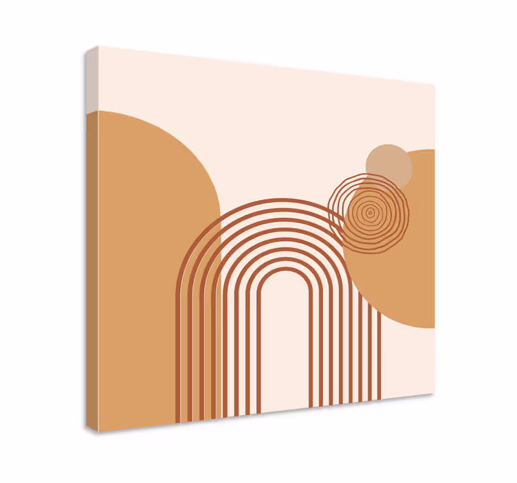 Geometric canvas curved line design - TenStickers