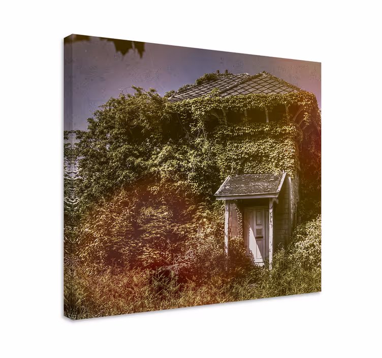Rustic canvas wall art abandoned rustic cottage - TenStickers