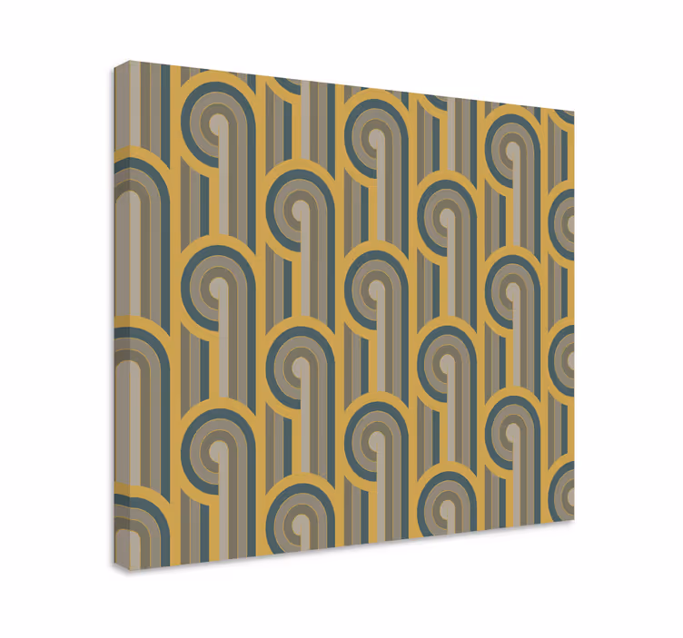 Geometric canvas with curved line design - TenStickers