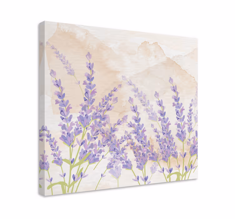 Flowers canvas lavender field calm - TenStickers