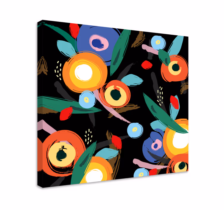 Flowers canvas with vibrant floral design - TenStickers