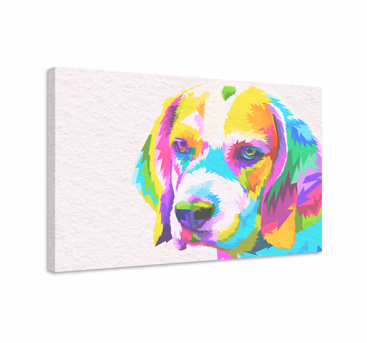 Watercolor beagle dog canvas prints - TenStickers