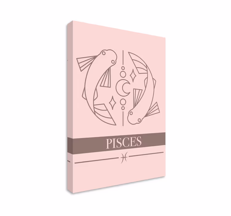 Fish canvas with pisces astrological symbol - TenStickers