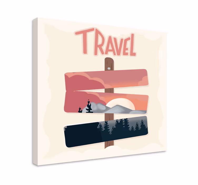 Cityscape wall art travel signpost - TenStickers